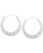 Hoop Earrings In 10k White Gold