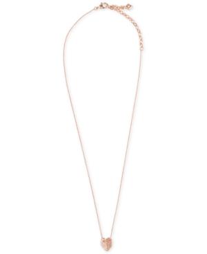 Vera Bradley Pave Semi-folded Heart Pendant Necklace