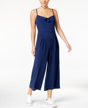 Teeze Me Juniors' Tie-front Gaucho Jumpsuit