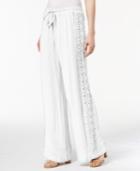 Inc International Concepts Lace-trim Wide-leg Pants, Created For Macy's