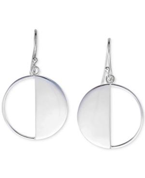 Unwritten Half Circle Drop Earrings In Sterling Silver
