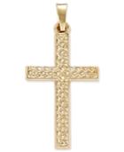 Patterned Square Cross In 14k Gold