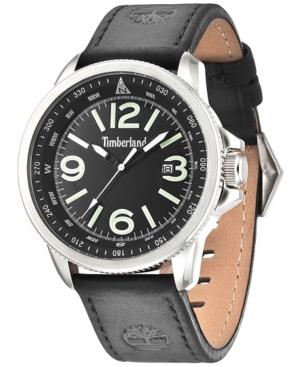 Timberland Men's Caswell Black Leather Strap Watch 44x50mm Tbl14247js02