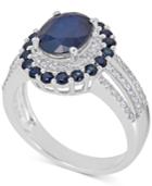 Sapphire (5 Ct. T.w.) & Diamond (1/4 Ct. T.w.) Ring In 10k White Gold