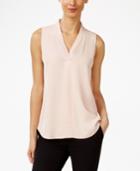 Calvin Klein Pleated V-neck Shell