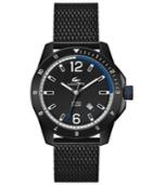 Lacoste Men's Durban Black Ionic-plated Steel Mesh Bracelet Watch 44mm 2010735