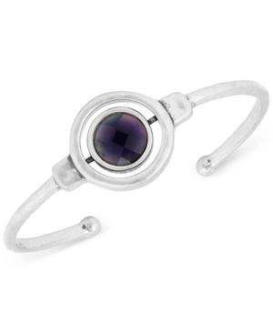 Lucky Brand Silver-tone Stone Reversible Disc Cuff Bracelet, A Macy's Exclusive Style