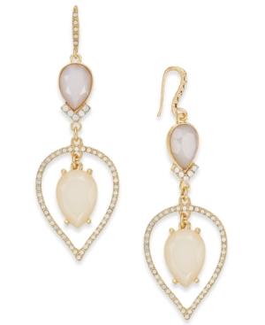 Inc International Concepts Gold-tone Stone & Pave Pear Drop Earrings, Created For Macy's