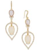 Inc International Concepts Gold-tone Stone & Pave Pear Drop Earrings, Created For Macy's