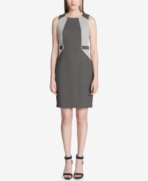 Calvin Klein Hardware-detail Jacquard Sheath Dress