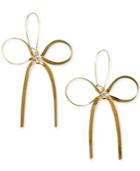 Betsey Johnson Gold-tone Bow Earrings