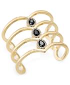 Inc International Concepts Gold-tone Pave & Jet Stone Cuff Bracelet, Created For Macy's