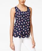 Maison Jules Strawberry-print Scalloped-hem Top, Only At Macy's
