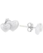 Giani Bernini Double Heart Stud Earrings In Sterling Silver, Only At Macy's