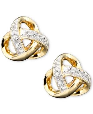 10k Gold Earrings, Diamond Accent Knot Stud Earrings