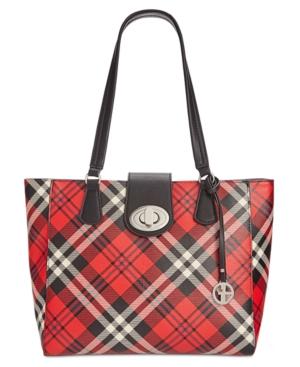 Giani Bernini Plaid Tote, Only At Macy's