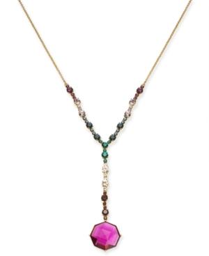 Kate Spade New York Gold-tone Multi-crystal Lariat Necklace, 16 + 3 Extender