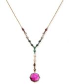 Kate Spade New York Gold-tone Multi-crystal Lariat Necklace, 16 + 3 Extender