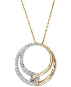 Duo By Effy Diamond Interlocked Circle Pendant Necklace (1/2 Ct. T.w.) In 14k Gold And White Gold