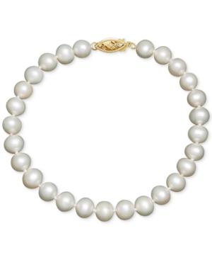 Cultured Freshwater Pearl Bracelet In 14k Gold (6-7mm)
