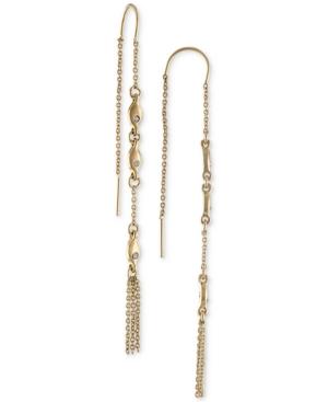 Rachel Rachel Roy Gold-tone Pave Link & Chain Tassel Threader Earrings