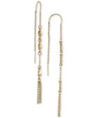 Rachel Rachel Roy Gold-tone Pave Link & Chain Tassel Threader Earrings