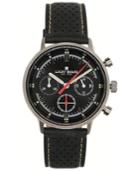 Lucky Brand Men's Chronograph Fairfax Black Perforated Leather Strap Watch 40mm