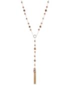 Judith Jack Gold-tone Sterling Silver Beaded Tassel Lariat Necklace