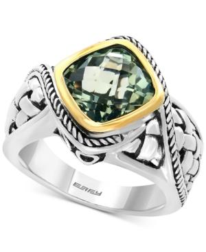 Effy Balissima Green Amethyst Ring (3-1/10 Ct. T.w.) In Sterling Silver And 18k Gold