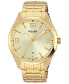 Pulsar Men's Traditional Gold-tone Stainless Steel Expansion Bracelet Watch 41mm Ps9488