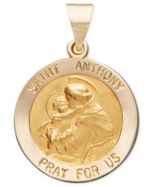 14k Gold Pendant, Saint Anthony Medal Pendant