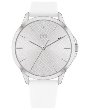 Tommy Hilfiger Women's White Silicone Strap Watch 38mm, Created For Macy's