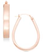 Signature Gold Polished Pear-shape Hoop Earrings In 14k Rose Gold Over Resin, Only At Macy's