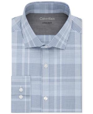 Calvin Klein X Men's Extra-slim Fit Thermal Stretch Performance Check Dress Shirt
