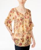 Style & Co. Printed Ruffled Top, Only At Macy's