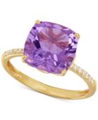 Amethyst (3-3/4 Ct. T.w.) And Diamond Accent Ring In 14k Gold