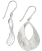 Simone I. Smith Twisted Oval Disc Drop Earrings In Sterling Silver