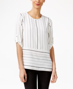 Calvin Klein Striped Asymmetrical Top