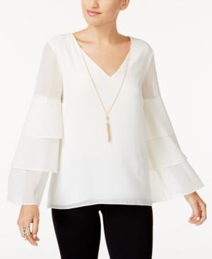 Thalia Sodi Tiered-sleeve Necklace Top, Created For Macy's