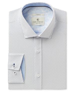 Con. Struct Men's Slim-fit Stretch Blue Dot Dress Shirt, Created For Macy's