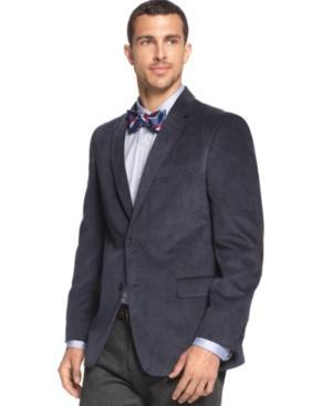 Tommy Hilfiger Jacket, Solid Corduroy With Elbow Patches Trim Fit