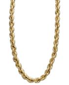 "14k Gold Necklace, 30"" Hollow Rope Chain"