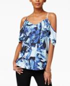 Bar Iii Printed Draped Off-the-shoulder Tank Top, Only At Macy's