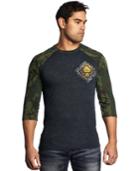 Affliction Lone Wolf Three-quarter Sleeve Raglan Tee