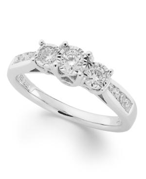 Trumiracle Diamond Ring, 14k White Gold Diamond 3-stone Ring (1/2 Ct. T.w.)