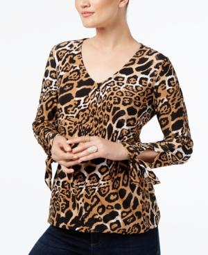 Inc International Concepts Animal-print Surplice Top, Created For Macy's