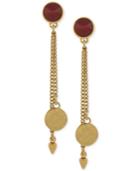 Vince Camuto Gold-tone Stone And Chain Drop Earrings