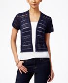 Style & Co. Short-sleeve Open-knit Cardigan, Only At Macy's