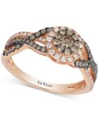 Le Vian Chocolatier Chocolate And White Diamond Ring (5/8 Ct. T.w.) In 14k Rose Gold