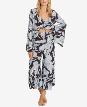 Billabong Juniors' Printed Wide-leg Cropped Pants